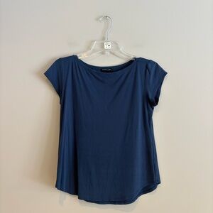 Eileen Fisher Navy Short Sleeve Top